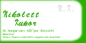 nikolett kupor business card